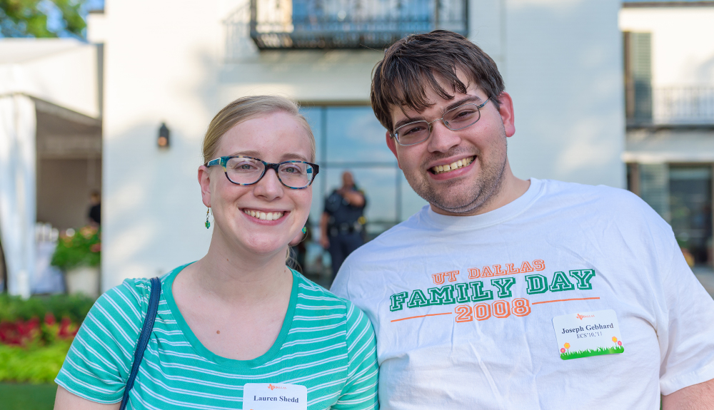 Joseph Gebhard BS’10, MSCS’11 (right) enjoying the event with girlfriend Lauren Shedd.