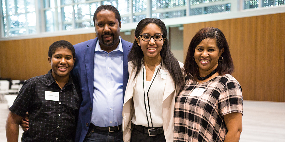 Incoming visual arts freshman Micayla Hemphill (second from right) attended the event with her family.