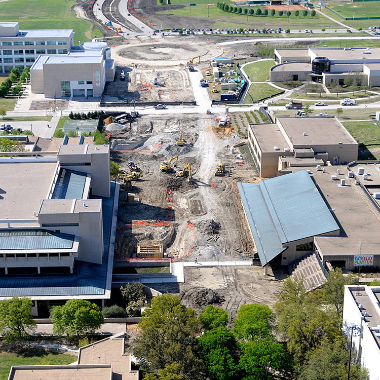 Campus mall under construction