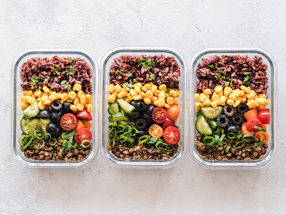 Food in matching containers