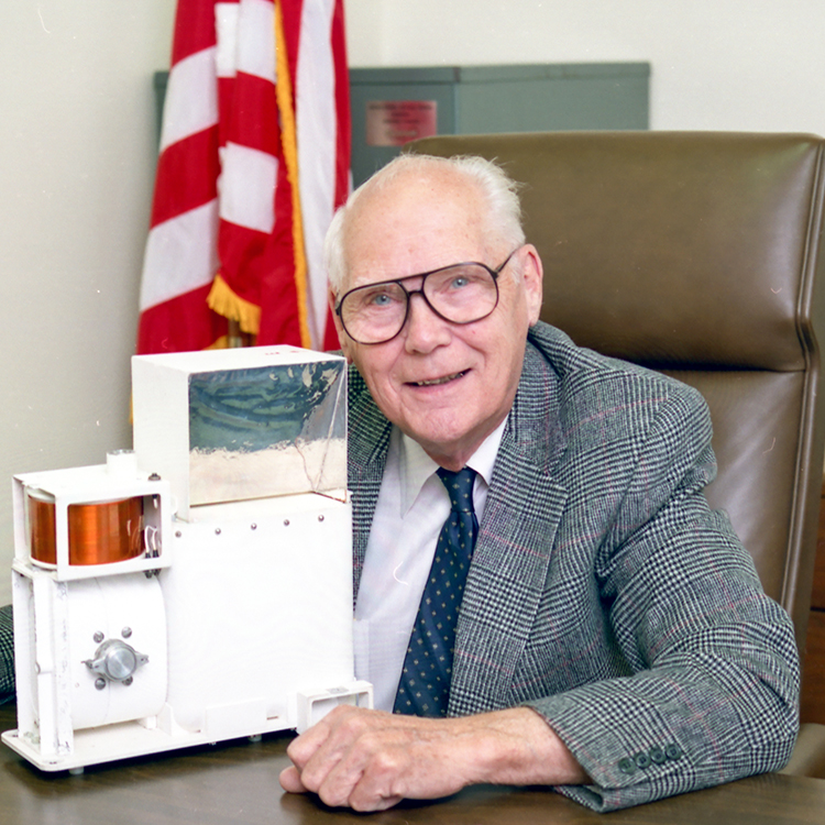 Man with space instrument